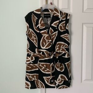 NWT Who What Wear Woodcut Leaf Print Jacket size s